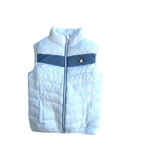 ZYIA Active‎ Puffer Vest Women's Medium White Gray Lightweight Sleeveless